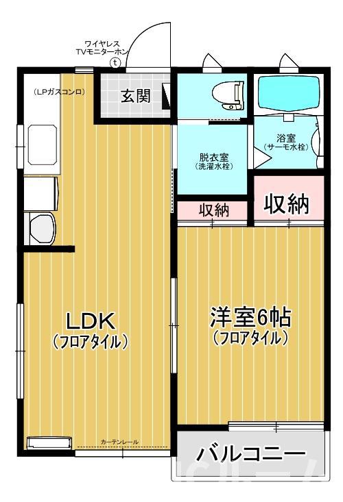 コーポ瑞(1LDK/2階)の間取り写真