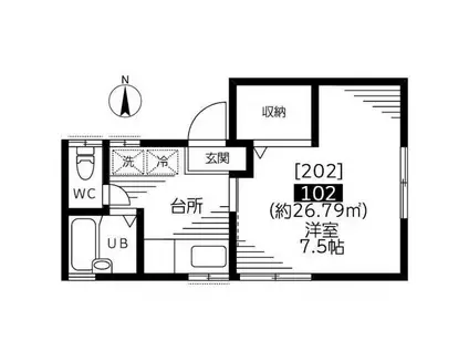 コートビレジ(1K/1階)の間取り写真