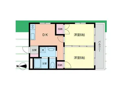 第10明智ビル(2DK/4階)の間取り写真