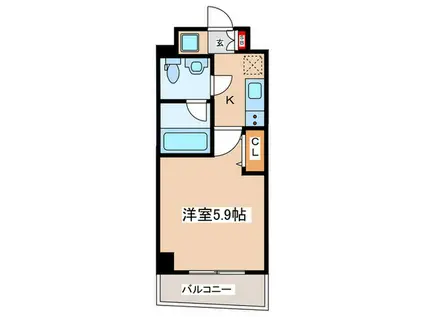 CREVISTA四ツ木(1K/2階)の間取り写真