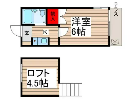 メゾン鎌ヶ谷A(1K/1階)の間取り写真