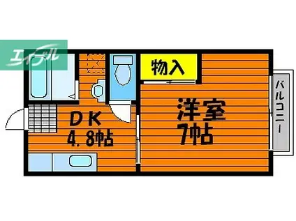 サニーハイツ奥田(1DK/2階)の間取り写真