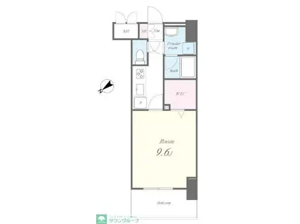 アルティオ ドマーニ(1K/3階)の間取り写真