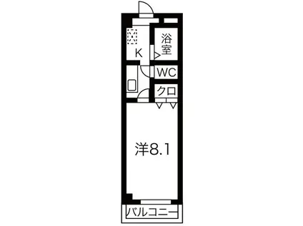 エミネンス(1K/1階)の間取り写真