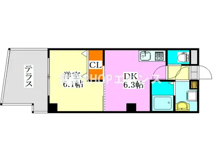 プレジール(1DK/1階)の間取り写真