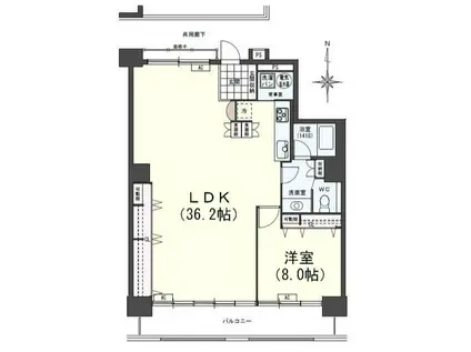 キャッスルハイツ上前津(1LDK/12階)の間取り写真