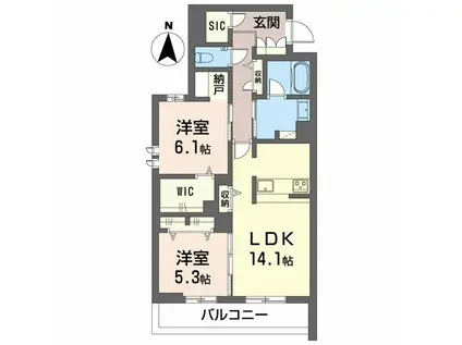 AVANCE東草深イースト(2LDK/2階)の間取り写真