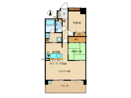 ラフィネスおもちゃのまち駅前(2LDK/3階)の間取り写真