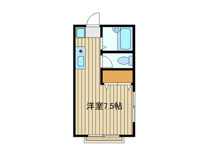 カーサ・アレビオ(ワンルーム/2階)の間取り写真