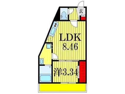 SN津田沼(1LDK/3階)の間取り写真
