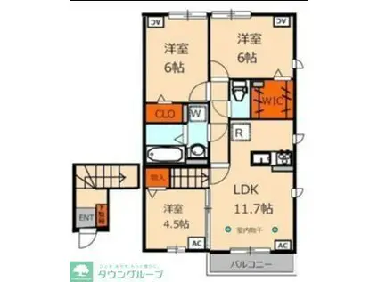 グリシーヌ(3SLDK/2階)の間取り写真