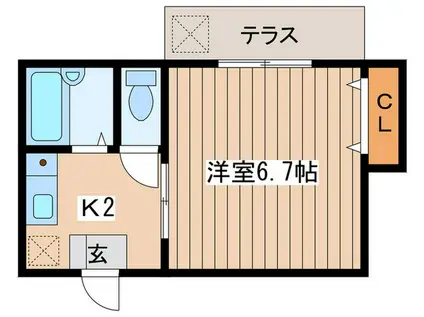 フラットKS桜上水(1K/1階)の間取り写真