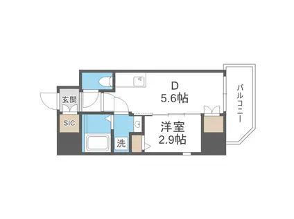 セレニテ日本橋エクラ(1DK/10階)の間取り写真
