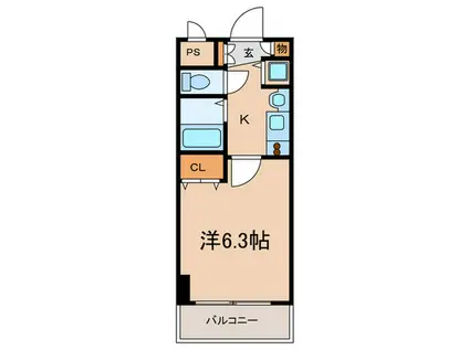 プレサンス京都駅前千都(1K/4階)の間取り写真