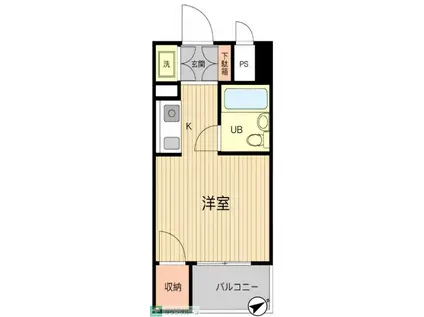 エスカイア東青梅第五(ワンルーム/4階)の間取り写真