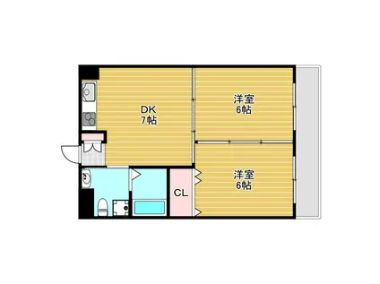 レジェンド(2LK/3階)の間取り写真