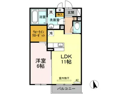 ＪＲ南武線 津田山駅 徒歩14分 3階建 築10年(1LDK/2階)の間取り写真