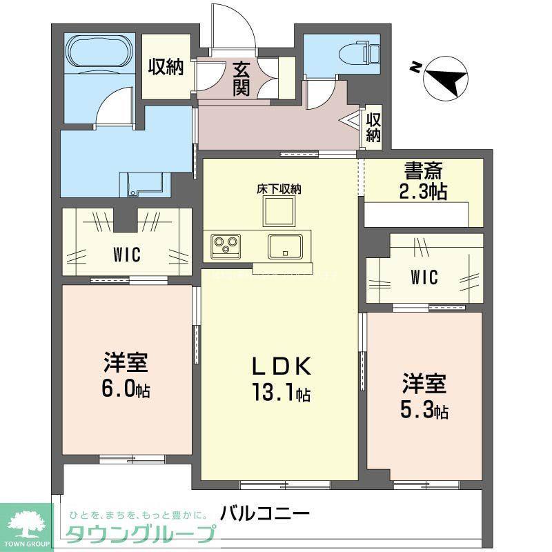 セントリビエ南平(2LDK/3階)の間取り写真