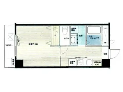 秀和マンション(1K/3階)の間取り写真