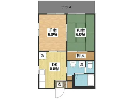 マウンテン・メゾン(2K/2階)の間取り写真