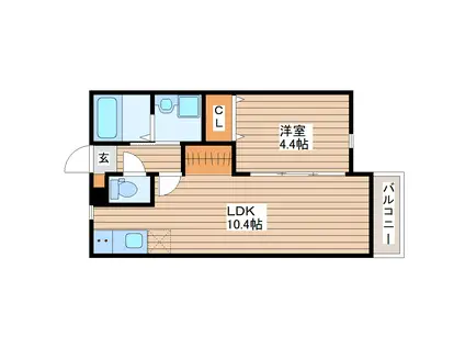キャピタル保春院(1LDK/2階)の間取り写真