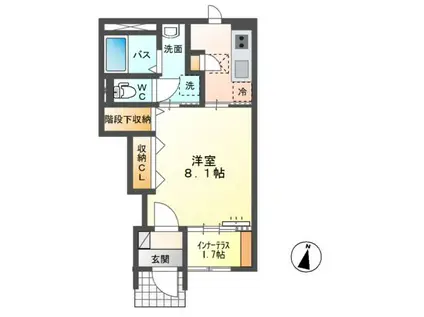 ステラートII(1K/1階)の間取り写真