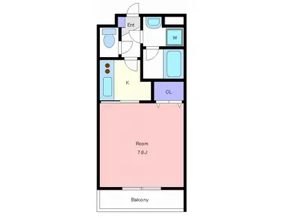 コスモス深大寺(1K/1階)の間取り写真