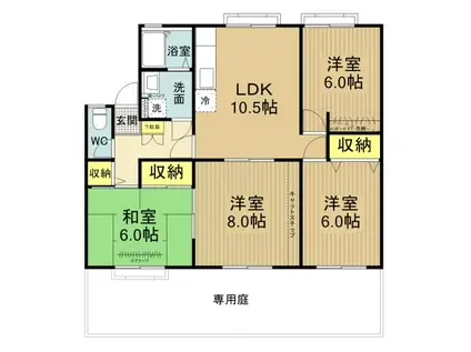セジュールながたやF(4LDK/1階)の間取り写真