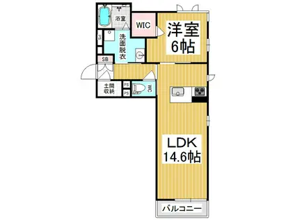 ベレオななせ(1LDK/3階)の間取り写真
