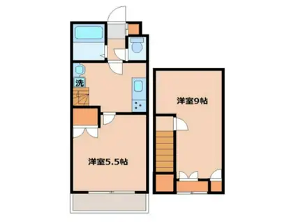 ウェンゲン上高田(2DK/2階)の間取り写真