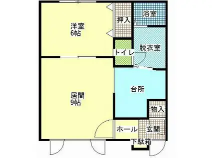 オーキッドテラス(1LDK/2階)の間取り写真