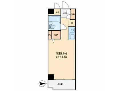 オークヒルズ自由ヶ丘(ワンルーム/2階)の間取り写真