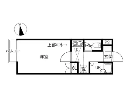 グリーンフォレストII(1K/1階)の間取り写真