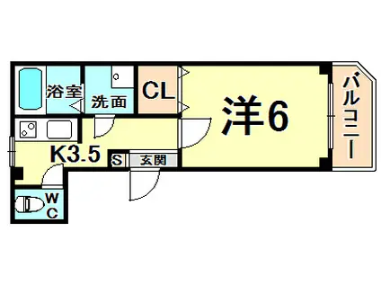 シェーンハイム(1K/3階)の間取り写真