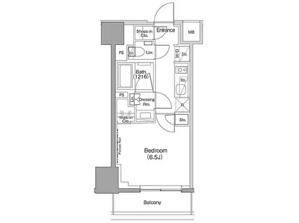 東急池上線 大崎広小路駅 徒歩5分 7階建 築4年(1K/1階)の間取り写真