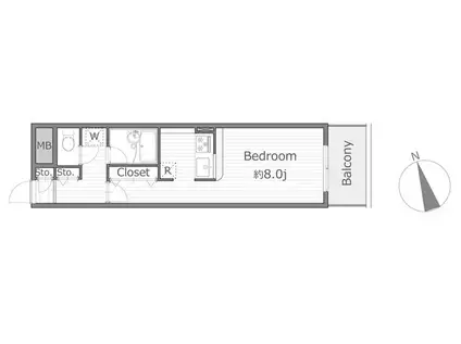 フォートレスニイヤ(ワンルーム/6階)の間取り写真