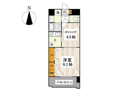 フランメゾン平成(1DK/1階)の間取り写真