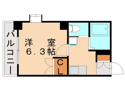 ヨークス本城(1K/2階)の間取り写真