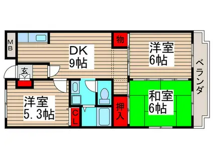 モントレー西船(3DK/2階)の間取り写真