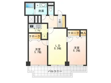 南青山ロイアルハイツ(2LDK/3階)の間取り写真