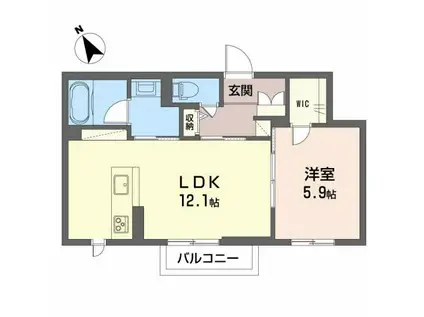 グランフォンテーヌ(1LDK/1階)の間取り写真