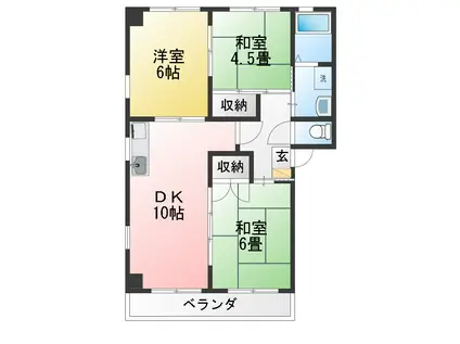 フラリッシュ(3LDK/1階)の間取り写真