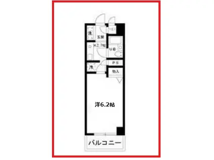 ジェイフラッツ錦糸町(1K/7階)の間取り写真