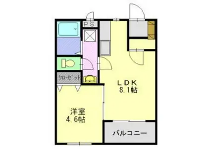 ローズメイ(1LDK/3階)の間取り写真