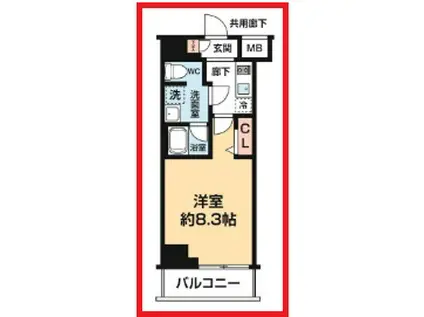 アルコバレーノ カナマチII(1K/2階)の間取り写真