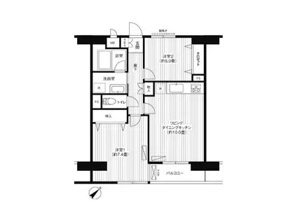 ベイ・イースト(2LDK/4階)の間取り写真