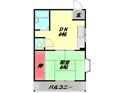 オリエントハイツ(1DK/2階)の間取り写真