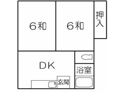 コーポ緒方(2DK/1階)の間取り写真