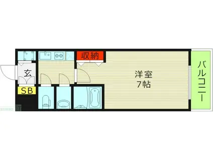エスリードレジデンス都島シティフロント(1K/8階)の間取り写真