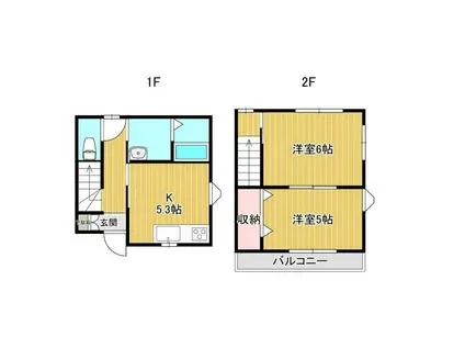 メゾントキワ(2K/1階)の間取り写真